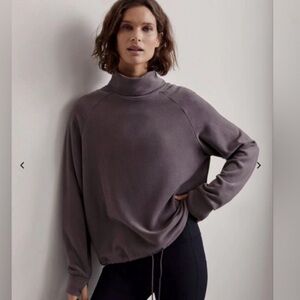 Varley Portland High Neck Midlayer Pullover Sweater Gray Size Large